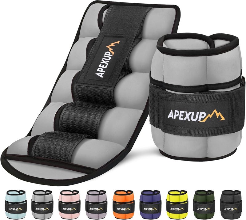 APEXUP 10lbs/Pair Adjustable Ankle Weights for Women and Men, Modularized Leg Weight Straps for Yoga, Walking, Running, Aerobics, Gym - Image 1